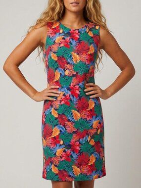 J. McLaughlin Palm Pop Sophia Sleeveless Shift Dress XL 50381